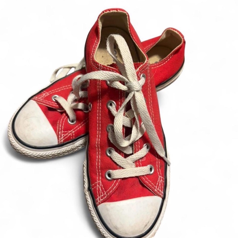Converse Red Canvas Kids Low-Top Sneakers